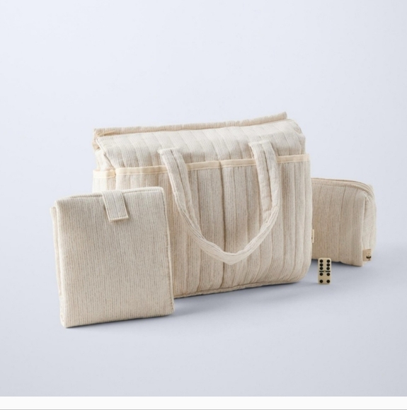 Nwt! Zara Striped Diaper Bag Bundle - Picture 1 of 13